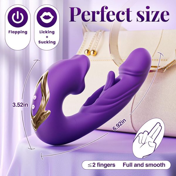 3 in 1 Rose Clitoral Vibrator Clit Sucking, Tongue Licking & G spot Stimulator for Women Rechargeable Waterproof Personal Massager RMC P (4)