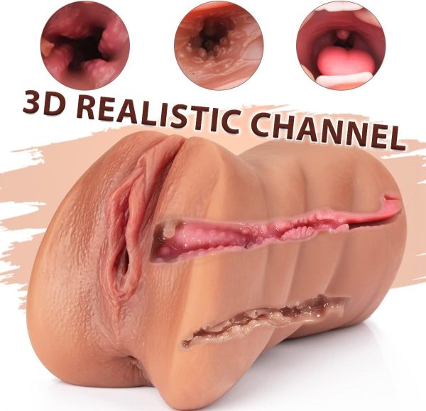 DM 04 Realistic Vagina Masturbator 2nd Gen Lifelike Textured Sleeve with Heating Function Handheld Male Intimate Toy (7)