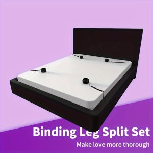 Under The Bed Restraint System 4 Point Bondage Bed Straps with Adjustable Cuffs for Adults Underbed Tie Down Kit for Bedroom Play SM B4 (5)