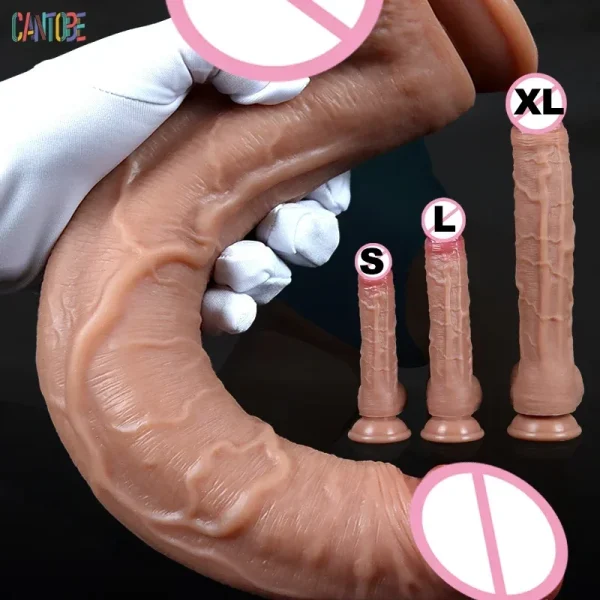 Spuer Bigger Realistic Dildos Silicone Layer Penis with Suction Cup Adult Sexy Toys for Woman Men.webp